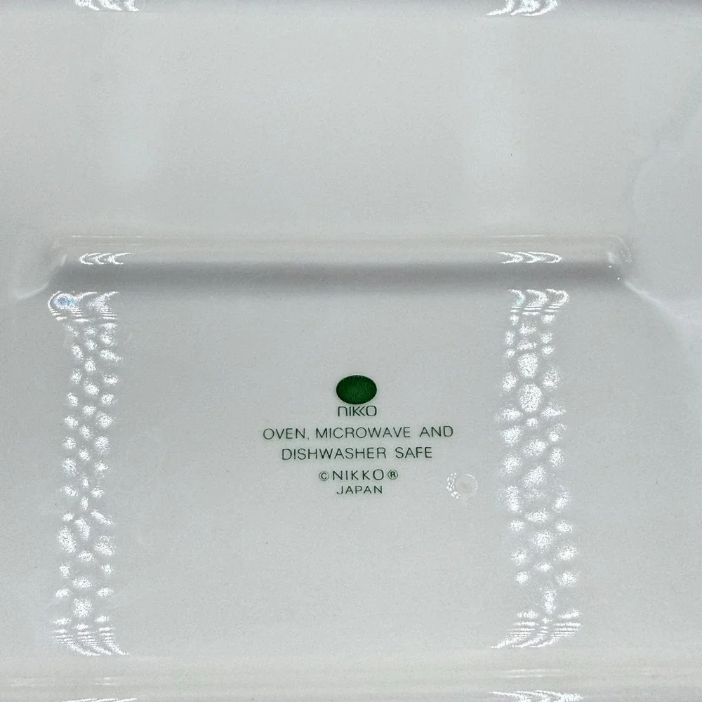 NIKKO Christmas Lasagna Pan Cake Serving Dish Holiday Tree Vintage 12in Japan
